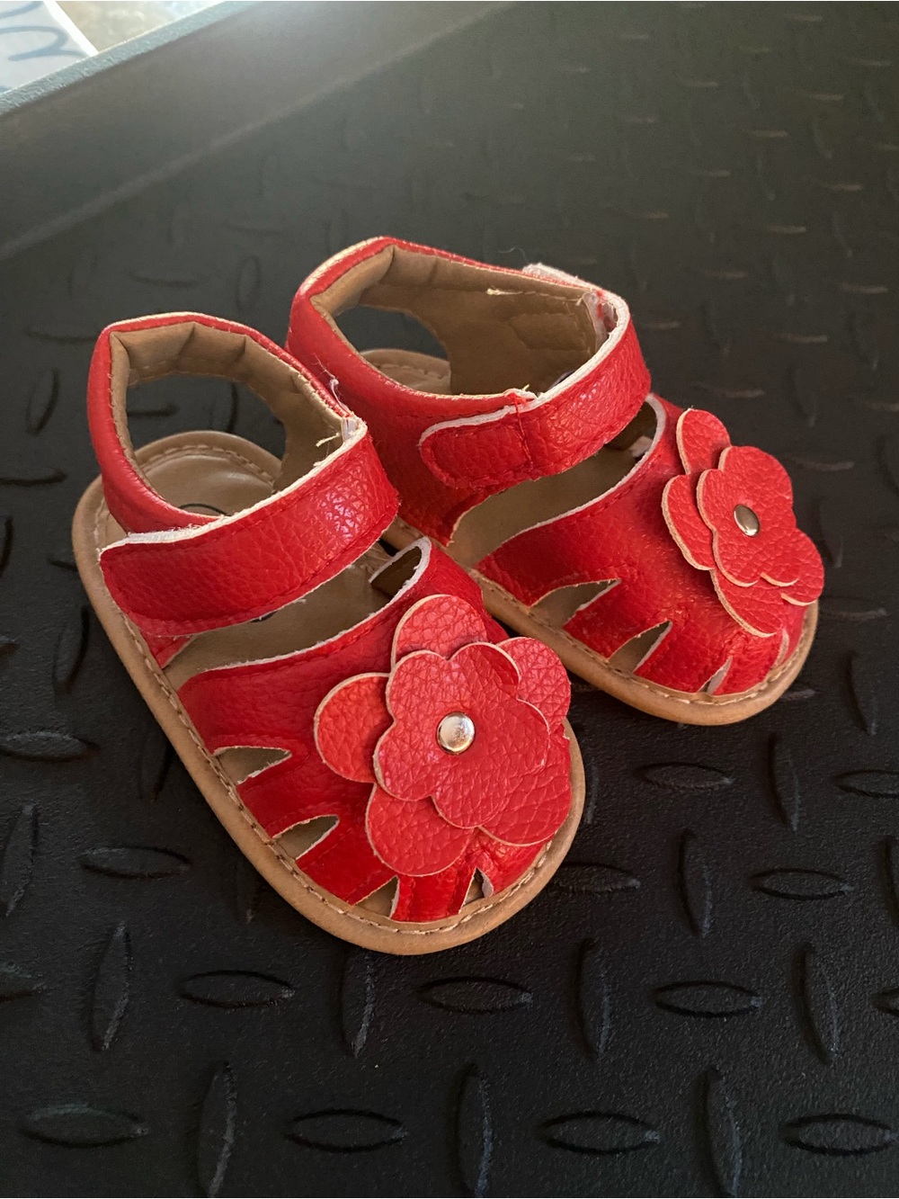 Red Flower Toddler Sandals